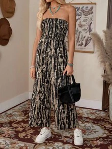 LanaWest 女式時尚印花高腰寬鬆連身褲 - 彩色 - 查看 7