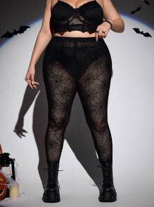 SHEIN CURVE+ 加大码不对称下摆口袋连衣裙哥特/哥特式女装/万圣节加大码/万圣节服装