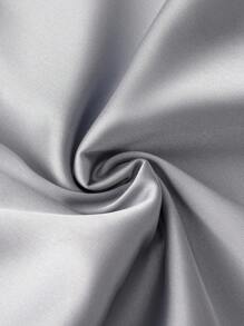 Modelyn Blusa de satén de unicolor con pliegues y lazo en la cintura - Azul - Ver 3