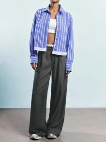 Maija 女士条纹休闲衬衫，简约时尚，适合日常穿着、节日