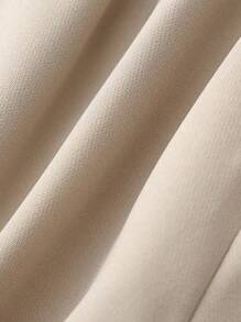 SHEIN PETITE 女士纯色正装商务西装外套 - 杏色 - 查看 7