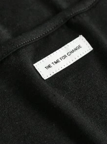 SHEIN 青少年女孩休闲针织高领长袖上衣和宽松工装口袋裤套装，非常适合秋冬街头穿着，周末休闲外出，母子装，青少年装，黑色青少年装，黑色工装裤套装，返校服装 - 黑色 - 查看 12