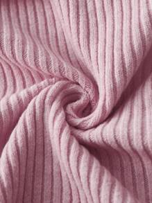 Franclia Women's Solid Color Minimalist Long Sleeve Sweater, Everyday Wear Fall Winter Cloth For Women - Pink - View 7