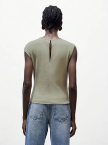 Lumivelle Débardeur élégant et mode pour femmes, minimaliste et polyvalent en coton, col bénitier, dos nu, avec lien à la taille. Convient pour le printemps et l'automne