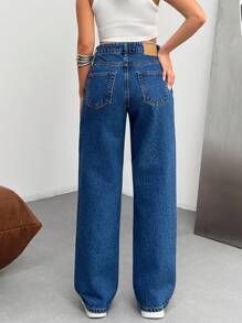 EURMUSE Damen Jeans mit hoher Taille und weitem Bein