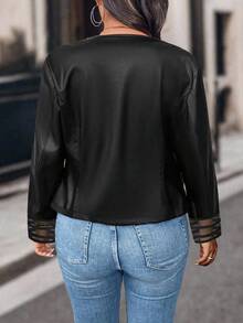 SHEIN Clasi 大码女式休闲前拉链夹克