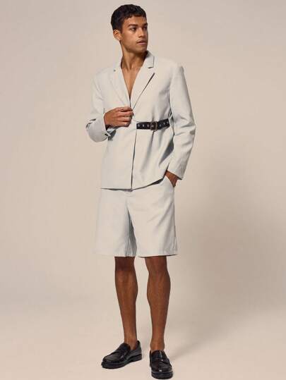 Musero Tailored Bermuda Button Fastening Shorts Only Spring Summer Holiday Vacation Minimalist