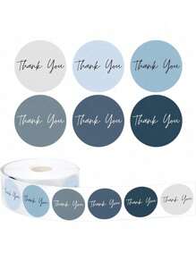 500 张/卷波西米亚自粘式感谢标签贴纸，圆形密封标签，适用于商务、婚礼、生日、送礼会用品和信封礼品包装