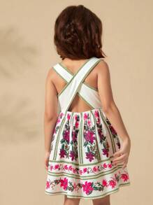 Travachic KIDS 年轻女孩可爱花卉图案无袖休闲夏装 - 彩色 - 查看 2