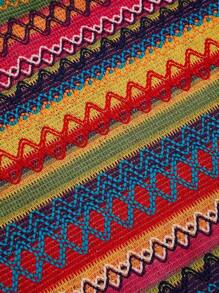 Sweetra Đầm len hai dây phong cách Bohemian cho kỳ nghỉ hè trên bãi biển dành cho nữ - Đỏ - Xem 4