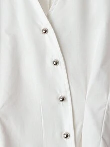 Franclia Women's Shirt With Oblique Placket Design And Cuff Decoration Fall Cloth For Women