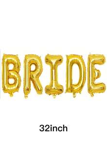 16 英寸/32 英寸新娘气球婚礼装饰玫瑰金银色新娘字母铝箔气球新娘送礼会单身派对用品最佳礼物、婚礼气球、婚礼装饰、家居装饰、房间装饰、派对回礼生日毕业生日装饰派对装饰单身派对装饰毕业装饰 - 彩色 - 查看 16