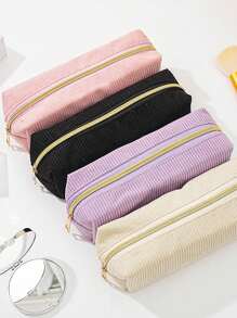 1个大容量灯芯绒笔袋，简约纯色灯芯绒文具收纳盒，桌面文具收纳盒，学生必备文具收纳用品。返校季 - 彩色 - 查看 11