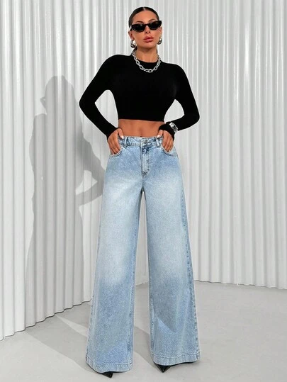 EURMUSE WOMEN LIGHT BLUE DENIM JACKET WITH USABLE POCKETS FRAYED