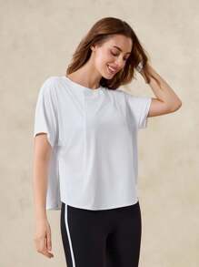 OutZeal 女式凉爽触感丝滑柔软超大户外T恤徒步日常休闲 - 白色 - 查看 6