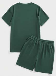 Manfinity Joysei 2件套男士压花字母短袖套装