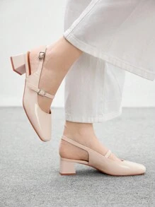 CUCCOO BIZCHIC Women's Simple Mary Jane Platform High Heel Shoes, Suitable For Halloween - Beige - View 3
