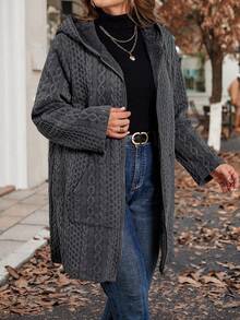 SHEIN Clasi Plus Size Women Cable Pattern Long Sleeve Zip-Up Hooded Casual Fleece Jacket,Comfortable And Warm From The Cold,Comfortable And Warm From The Cold,2025 New,Plus Size Women Long Sleeve Pockets Casual Coat,Fall Women Clothes, Winter Clothes For Women,Vintage,Going Out Outfits,Fall Outfits,Trench Coat,Winter  For Women,Fall Clothes Plus Size, Office Outfits For Women,Fall Outfits For Women,Classy Outfits For Women,Women's Fall Clothes,Office,Halloween,Halloween Costumes,Halloween Clothes,Halloween Clothes Women,Fall Tops,Old Money Style Women,Plus Size Women  Long Sleeve Pockets Casual Hooded Reversible Double Sided Coat,Fall Clothes For Women Autumn