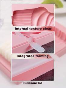 Joivida 1Pc Cute Shapes Silicone Popsicle Molds With Lids Reusable Ice Cream Mold Popsicle 4 Cavities Maker Homemade DIY Set - Pink - View 8