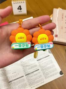 POKOJA LAND 幸运向日葵手工钩针钥匙扣带钩 - 波西米亚风花朵吊饰配饰礼物，可用作包包钥匙钱包 - 橘色 - 查看 6