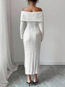 简约休闲蝴蝶结针织连衣裙，优雅气质，春夏女士 - 杏色 - 查看 2