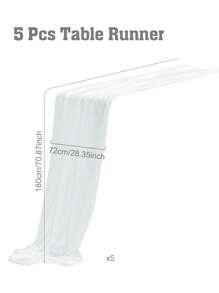 1 件/5 件白色美丽纱布桌旗桌布、婚礼派对房间餐桌装饰用品桌布、生日结婚周年家庭节日派对房间餐桌 DIY 装饰、婚礼纱布、家居装饰、婴儿淋浴装饰、椅背装饰纱、白色纱布、2026 新年装饰、新年桌旗 - 白色 - 查看 9