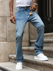 Manfinity Hypemode Men's Skinny Jeans - Soft, Comfortable, Casual, All-Season, Slim Fit Stretch Jeans - Light Wash - View 4