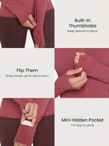 GLOWMODE FeatherFit™ Slim-It Streamline Performance Secure Pockets Zip Up Long Sleeve Jacket Low Impact Yoga Daily Fall