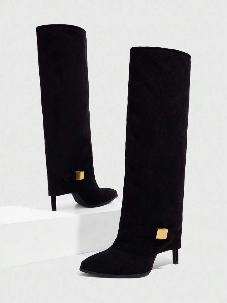 CUCCOO SZL Ladies Pointed Toe High Shaft Slim High Heel Over The Knee High Boots, Sexy Fashion Women Rider Boots For Christmas Spring Shoes