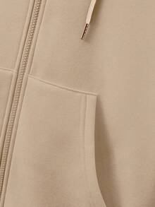 SHEIN Cottnline Men's Casual Solid Color Hoodie - Beige - View 3