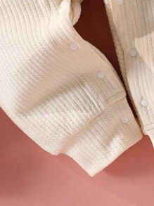 SHEIN Baby Girl Spring Rabbit Print Long Sleeve Jumpsuit Fall Winter - Apricot - View 5