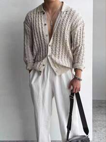 Claim Dot Áo khoác cardigan nam thường ngày, đơn giản và thời trang, phù hợp cho công việc và đi làm - Nhiều màu - Xem 1