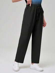 TaskEZ 渐变色 V 领短袖口袋上衣和裤子手术服套装 - 彩色 - 查看 4