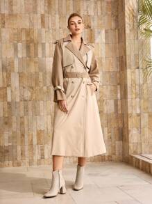 MOTF PREMIUM 女士时尚街头时尚西部风格绒面高跟短靴 - 杏色 - 查看 7