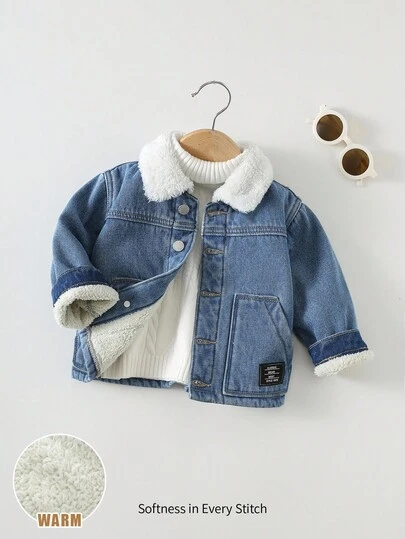 Cozy Pixies 男婴保暖内衬翻领长袖开衫，百搭舒适