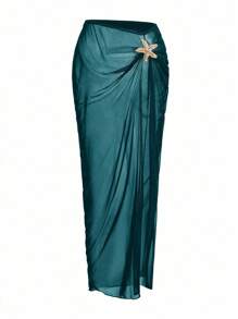 Swim Oasis 1 bộ đồ bơi một mảnh trang trí hình sao biển thanh lịch và lãng mạn, bộ đồ sang trọng - Màu xanh ngọc - Xem 5