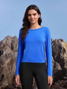 In My Nature 休闲时尚百搭长袖女式运动户外T恤 - 寶藍色 - 查看 3