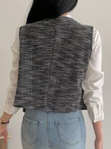 DAZY Casual Sleeveless Fitted Jacket For Women, Autumn Vest - Black - View 2