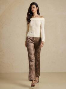 Briarwyn Pantaloni casual vintage a gamba dritta di stile "Old Money" da donna, adatti per l autunno e l inverno, abiti vintage da donna per l estate - Cachi - Visualizzare 6