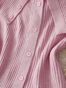 Franclia Women's Solid Color Minimalist Long Sleeve Sweater, Everyday Wear Fall Winter Cloth For Women - Pink - View 4