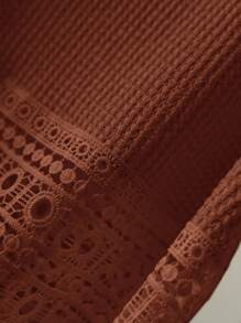 CosyJoli Damen Große Größen Sommer Lässig einfarbiges Spitze Patchwork Trägerhemd und Trägershirt