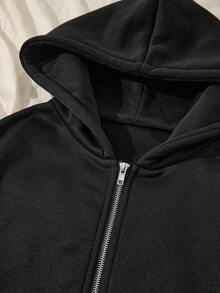 Unity Women's Halloween Pattern Printed Loose Casual Short Hoodie,Suitable For Halloween Parties - 黑色 - 查看 4
