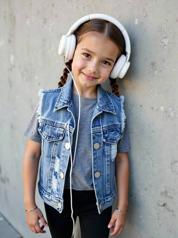 年轻女孩牛仔夹克和外套，秋季新品，做旧袖口，浅蓝色，休闲街头风格，适合日常穿着和户外穿着，女孩牛仔夹克，适合搭配毛衣、长袖T恤、连帽衫