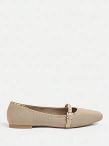 Ressula 女士时尚舒适透气平底休闲鞋 - 杏色 - 查看 3