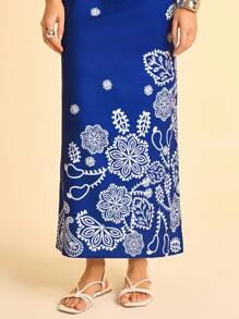 CAJUNI 度假休闲夏季热带花卉复古印花细肩带连衣裙 - 彩色 - 查看 8