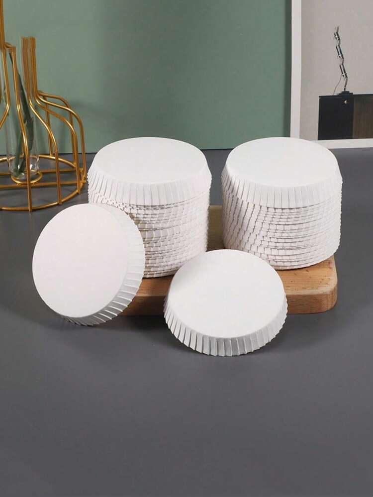 SHEIN 50/100 Pcs Paper Cup Lids, Hot Drink Cup Lids, Beverage Lids, Coffee Shops, Hotels KTV, Bar, Coffee Shop, Cup Lid, Glassware Paper Lid, Diameter 2.95 Inches, White Paper Cup Lid - Multicolor - View 13