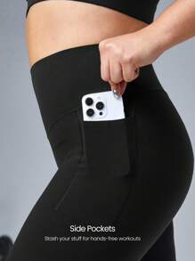 GLOWMODE FeatherFit™-Sculpt Snatch It Tummy Control Pocket Soft Silicone Waistband Leggings Medium Impact Jogging Gym Cycling