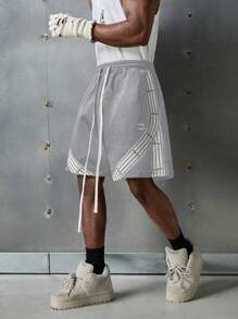 NEON BLANC Men's Street Fashion Knitted Long Sleeve Ribbon Embroidered Crew Neck T-Shirt, Suitable For Summer - Grey - View 3