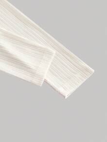 SHEIN MOD 2 件套：修身长袖方领上衣和层叠百褶裙，日常休闲装，白色裙子和上衣套装，奶油色两件套，夏季两件套裙，女士 2 件套裙，层叠裙套装，女士秋季服装 - 白色 - 查看 5