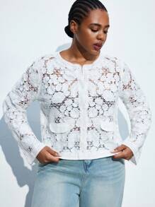 Maija Áo len cardigan tay dài dáng rộng dáng rộng màu trắng đơn giản thanh lịch cổ tròn cài nút phía trước cỡ lớn cho nữ, chất liệu ren 3D, phong cách gợi cảm, thường ngày, phong cách Hawaii, kỳ nghỉ bãi biển, mùa thu, trở lại trường, trang trọng, cổ điển, phụ nữ giàu có, giáo viên, lãng mạn, thời trang, đa năng; thoải mái, phong cách, thanh lịch, thường ngày, trang phục đơn giản hàng ngày, thiết yếu, màu trơn, ngày lễ, lịch sự, phụ nữ độc thân, thời trang thanh lịch, áo đi chơi cho phụ nữ, áo đi chơi cho giáo viên tốt nghiệp, áo đi chơi cho phụ nữ ... - trắng - Xem 4